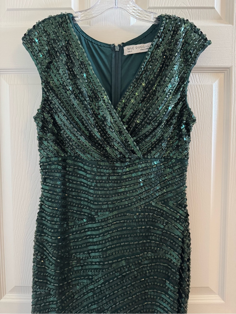 Mac Duggal 5441 Green Embellished Cap Sleeve Evening Gown Size 8 NWT - Picture 6 of 10